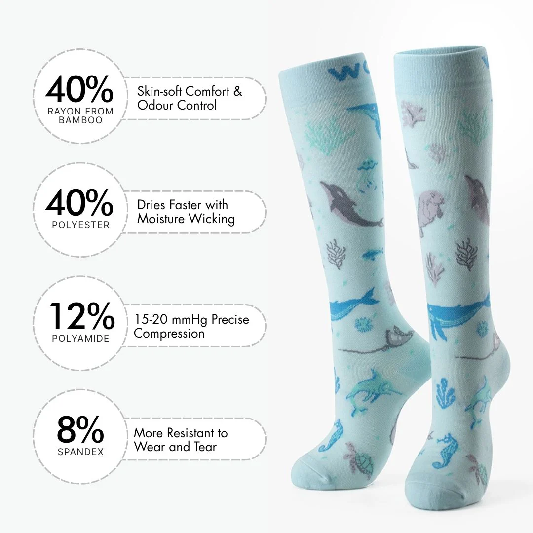 Under the Sea Bamboo Compression Socks - Image 3