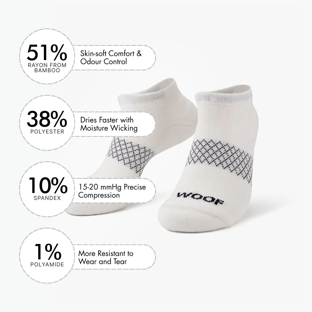 White Bamboo Ankle Compression Socks - Image 4
