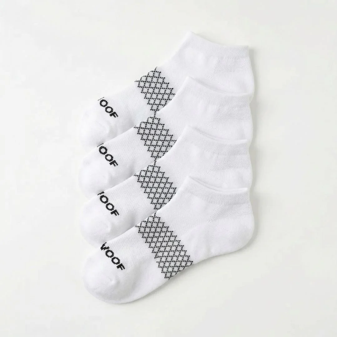 White Bamboo Ankle Compression Socks 4 Pack