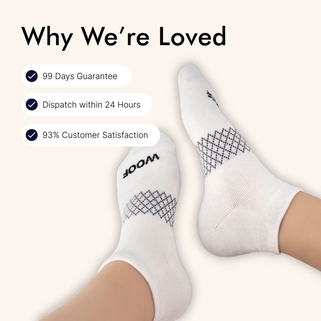 White Bamboo Ankle Compression Socks - Image 7