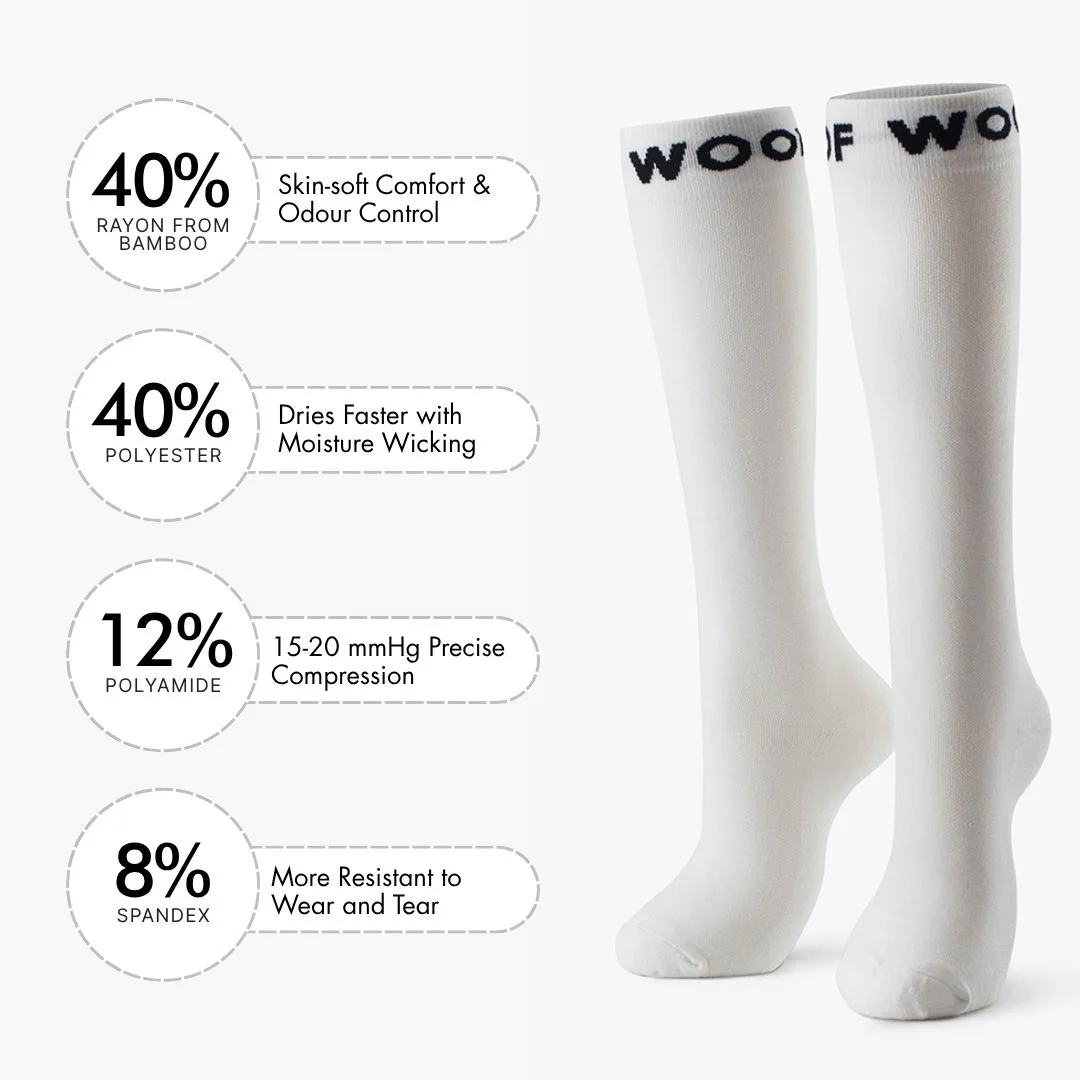 White Bamboo Compression Socks - Image 3
