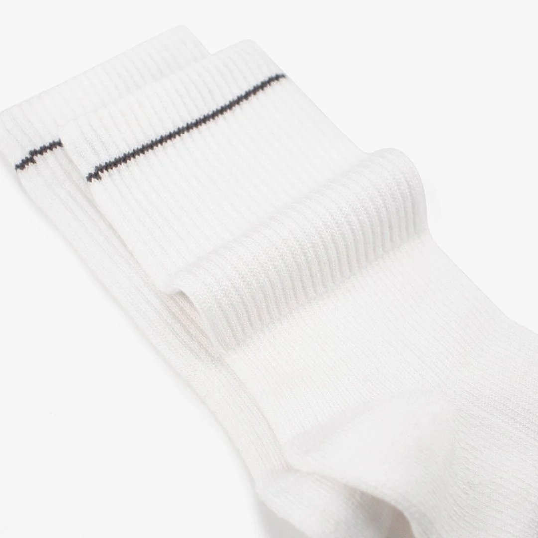 White Bamboo Crew Compression Socks - Image 5