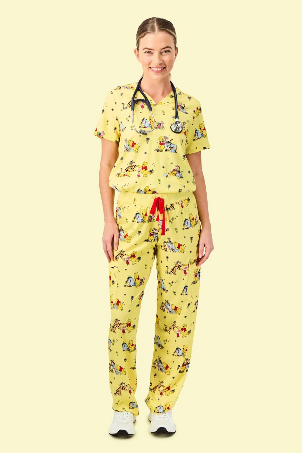 Disney’s Winnie the Pooh and Friends Women’s Cargo Scrub Pants, Favourite Day - Image 3