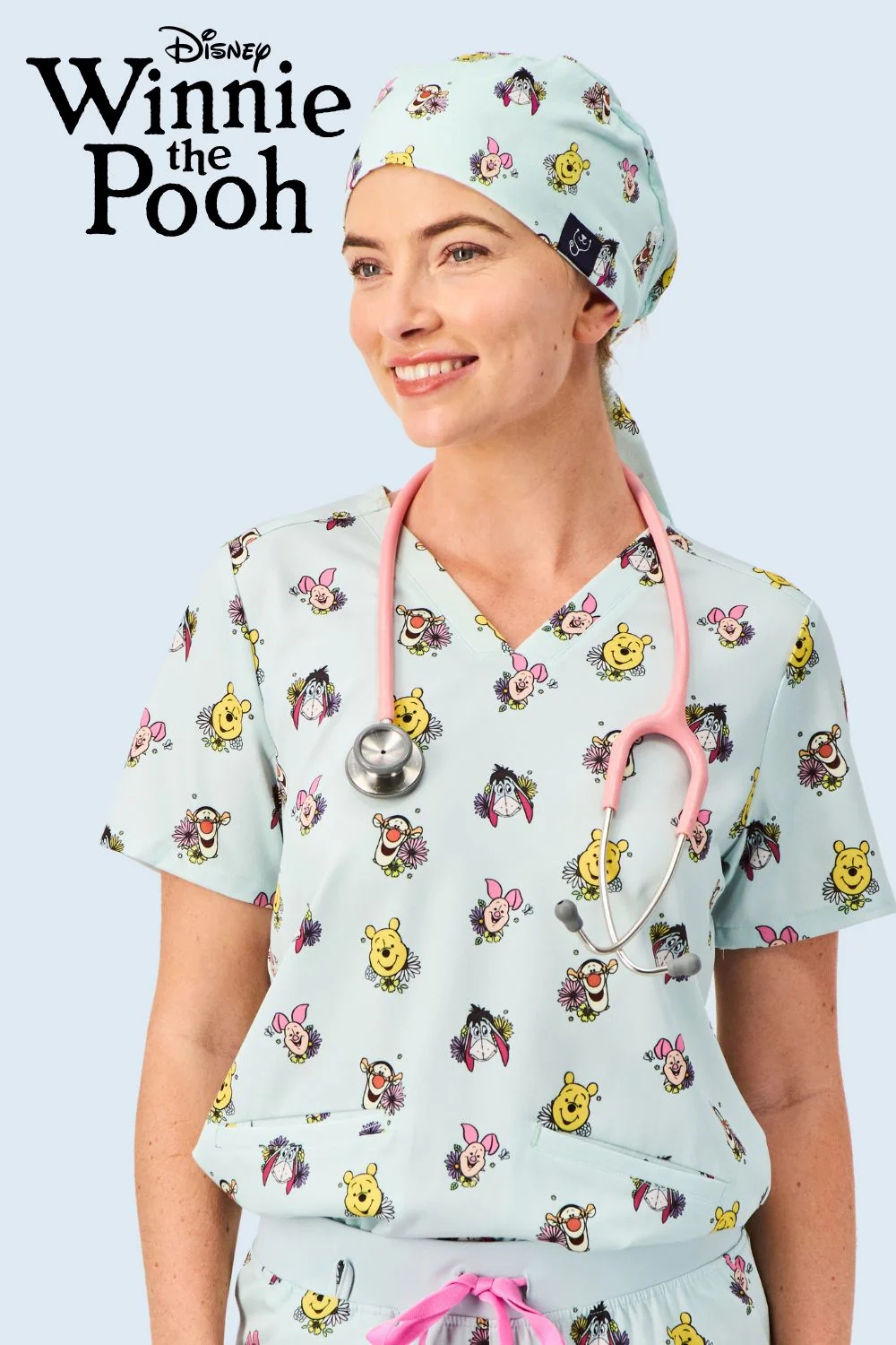Disney’s Winnie the Pooh and Friends Scrub Cap, Flower Patch
