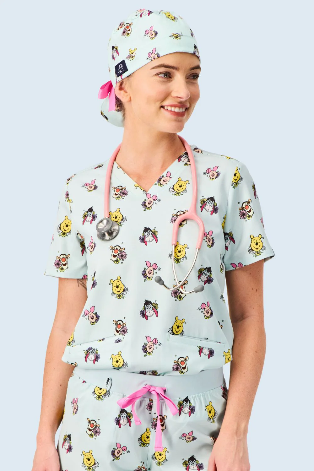 Disney’s Winnie the Pooh and Friends Scrub Cap, Flower Patch - Image 4