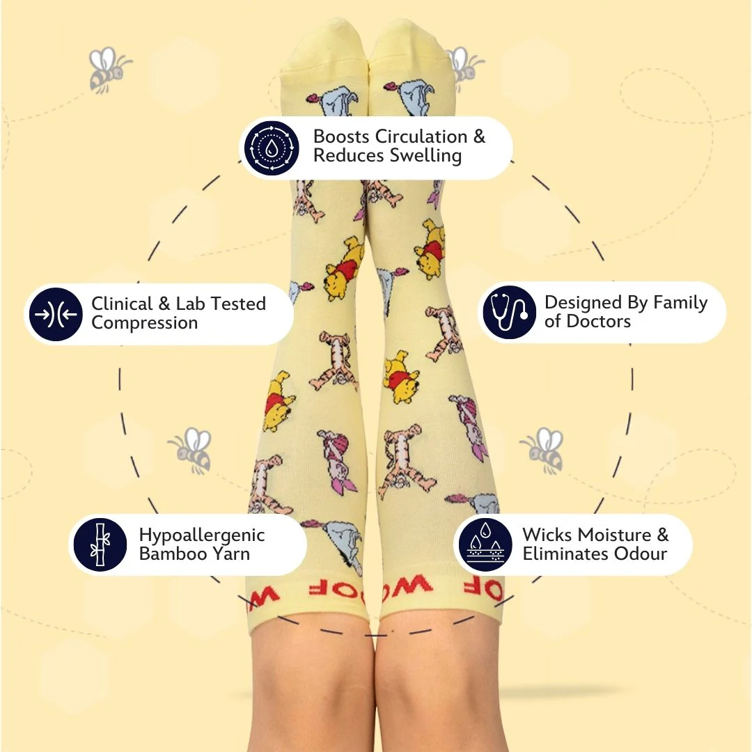 Disney’s Winnie the Pooh and Friends Bamboo Compression Socks, Best Friends - Image 3