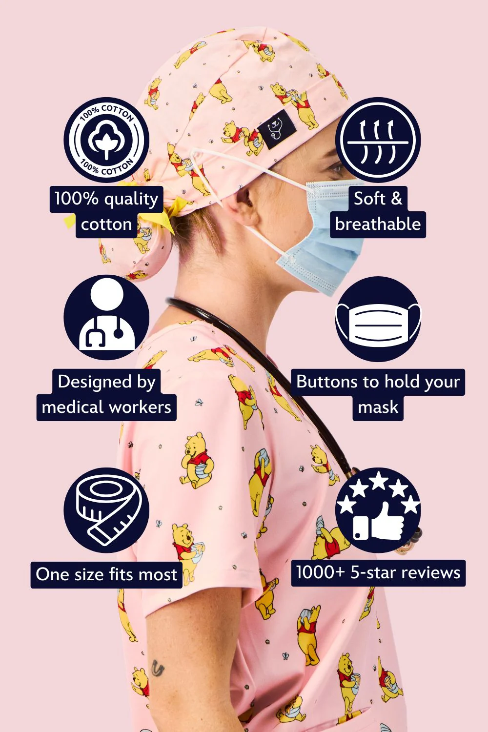 Disney’s Winnie the Pooh Scrub Cap, Honey Pot - Image 2
