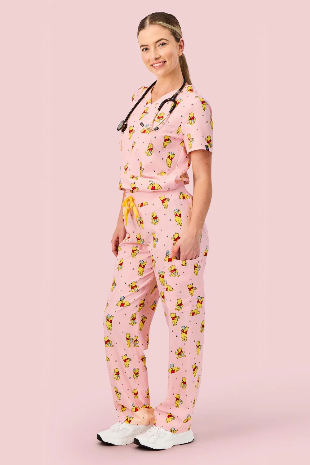 Disney’s Winnie the Pooh Women’s Cargo Scrub Pants, Honey Pot - Image 3