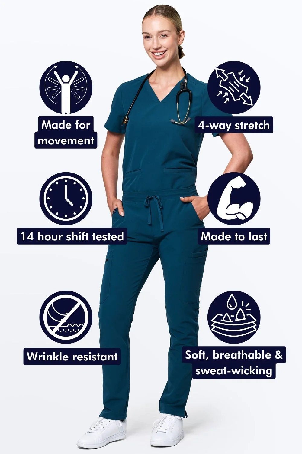 Women's Skinny 11-Pocket Scrub Pants - Image 26