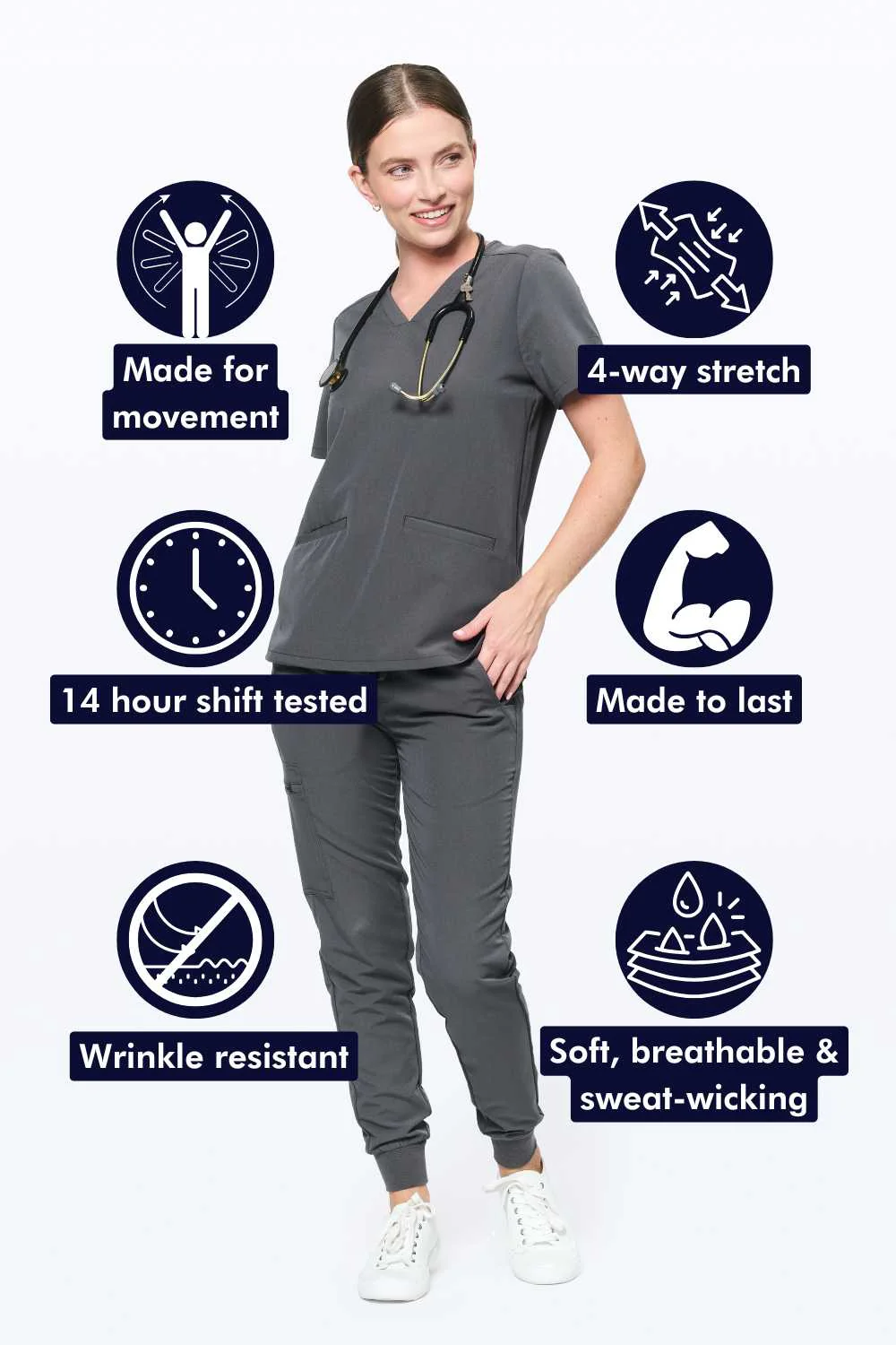 Women's 3-Pocket Scrub Top - Image 100
