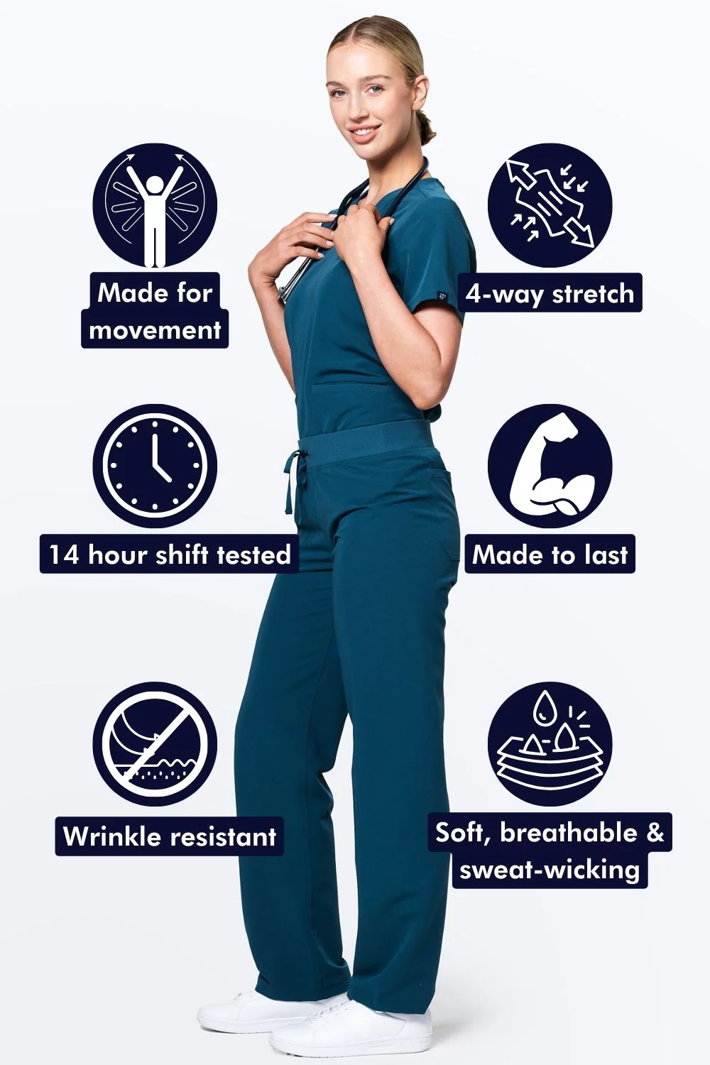 Women's Essential Straight-Cut Scrub Pants - Image 32