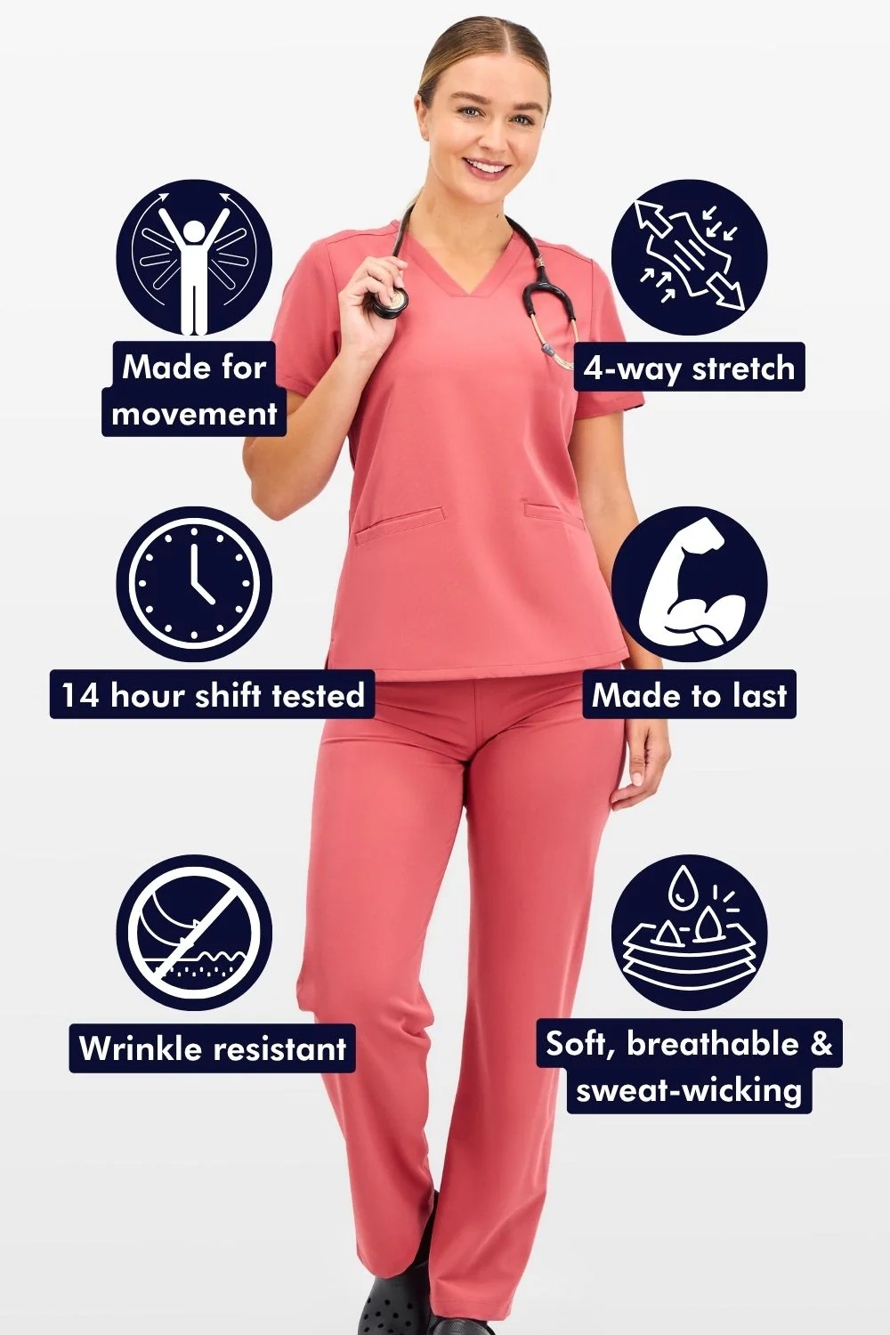 Women's Essential Straight-Cut Scrub Pants - Image 36