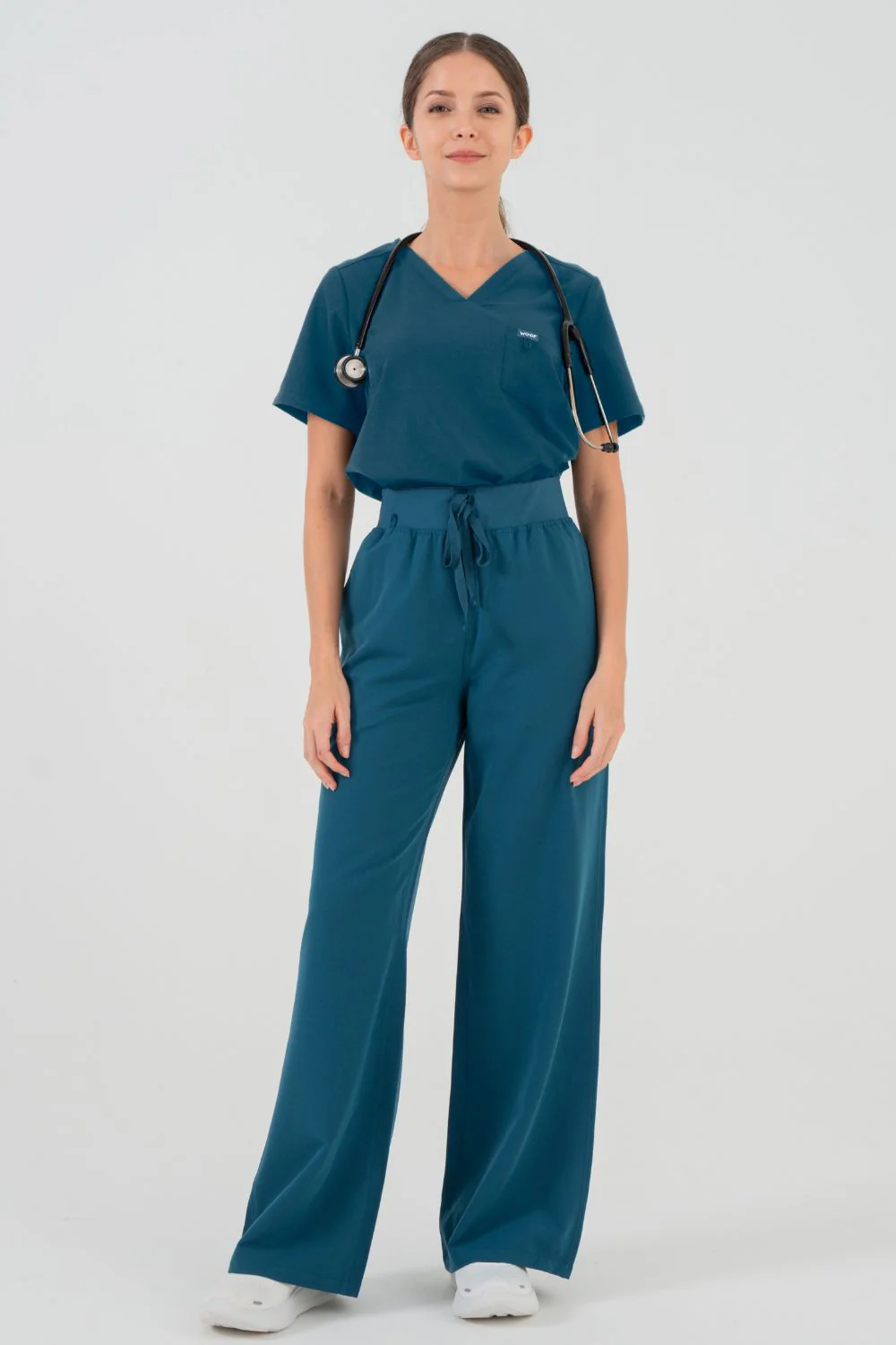 Women's High-Waisted Flare Scrub Pants - Image 9