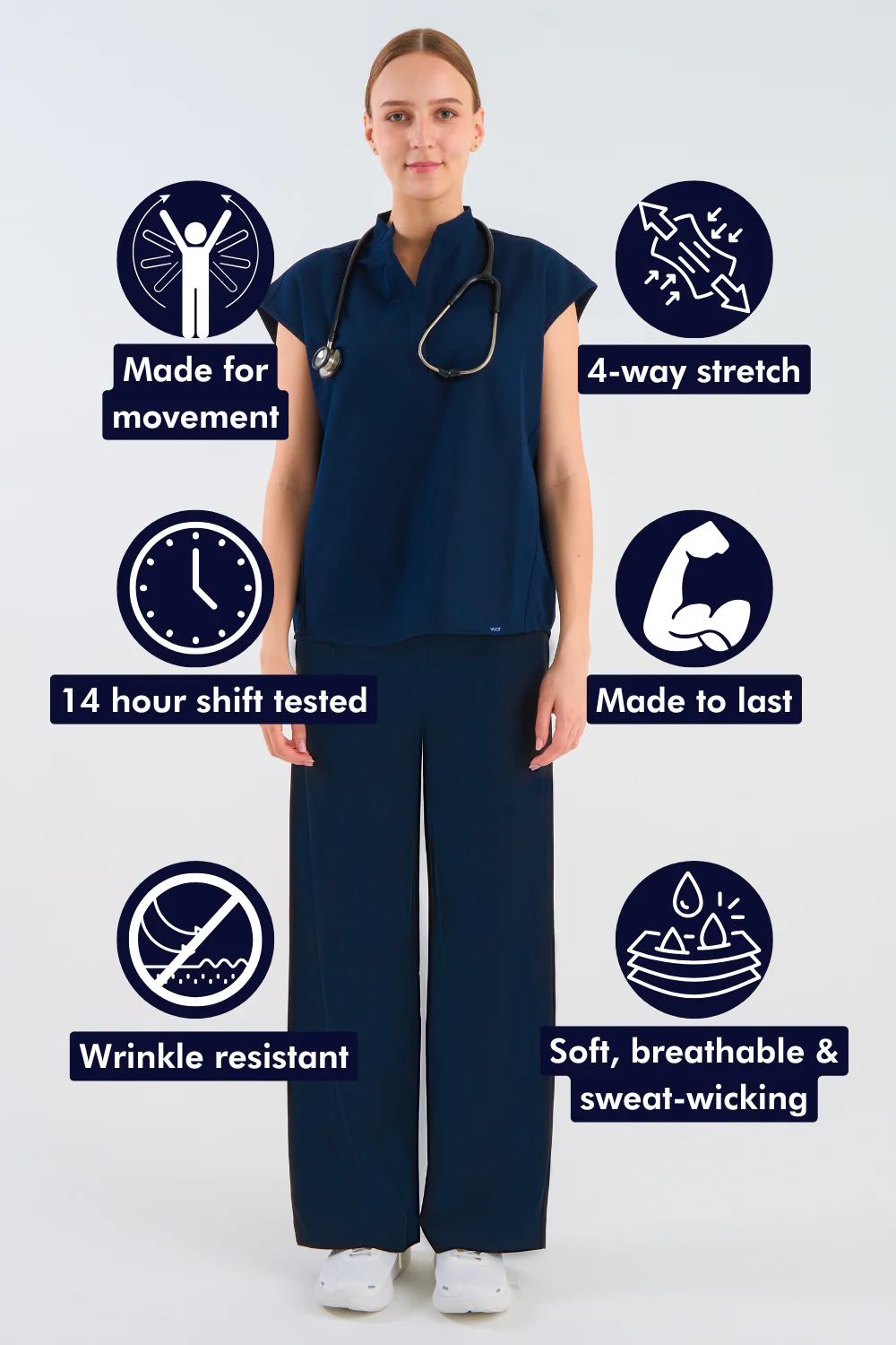 Women's Drape-Fit Oversized Scrub Top - Image 2