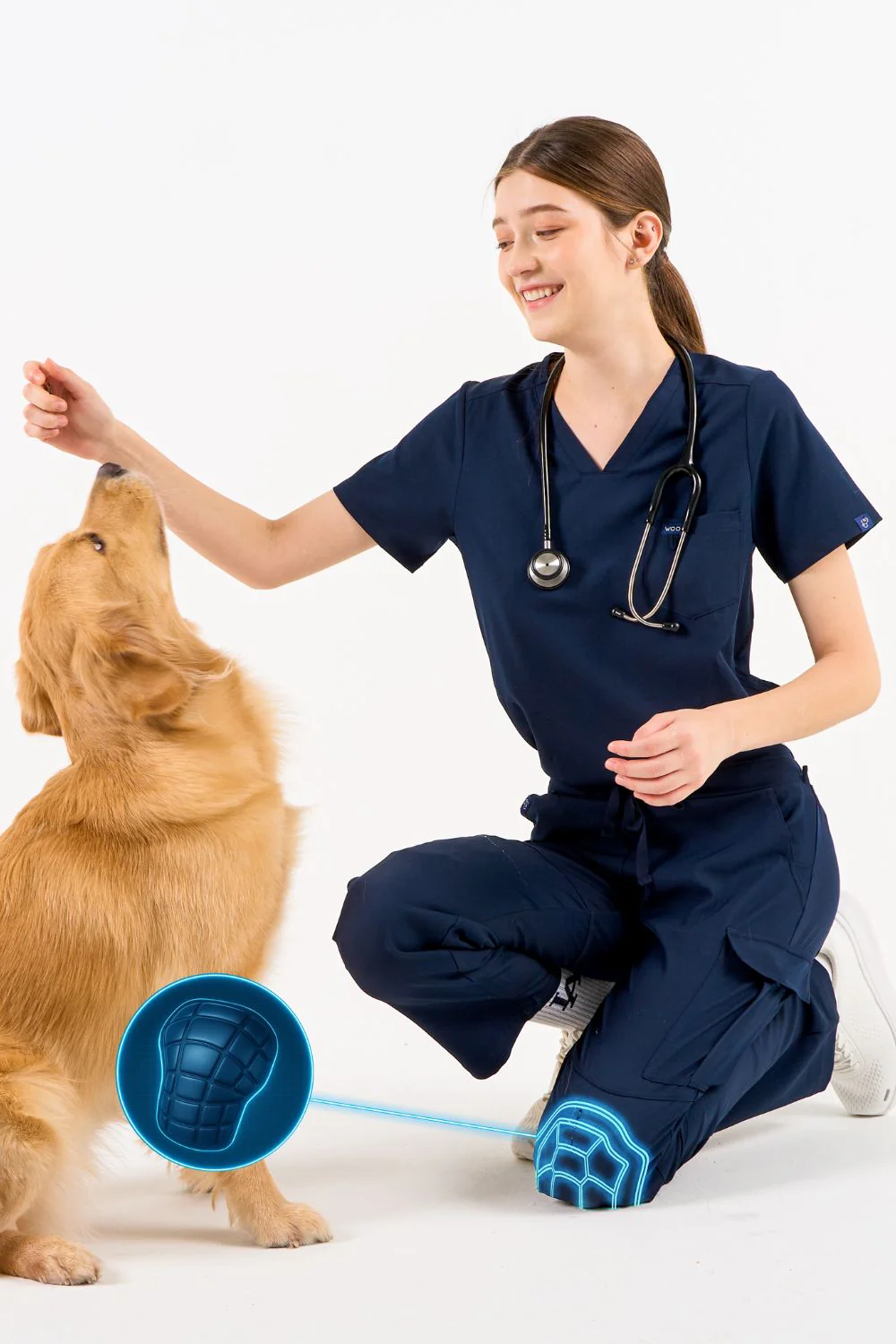VetCore™ Women’s Vet Med Cargo Scrub Pants with GENU™ Removable Knee Protection - Image 4