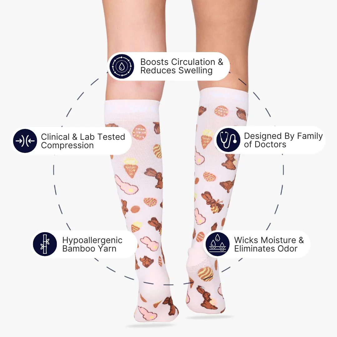 Yummy Bunnies Bamboo Compression Socks - Image 2
