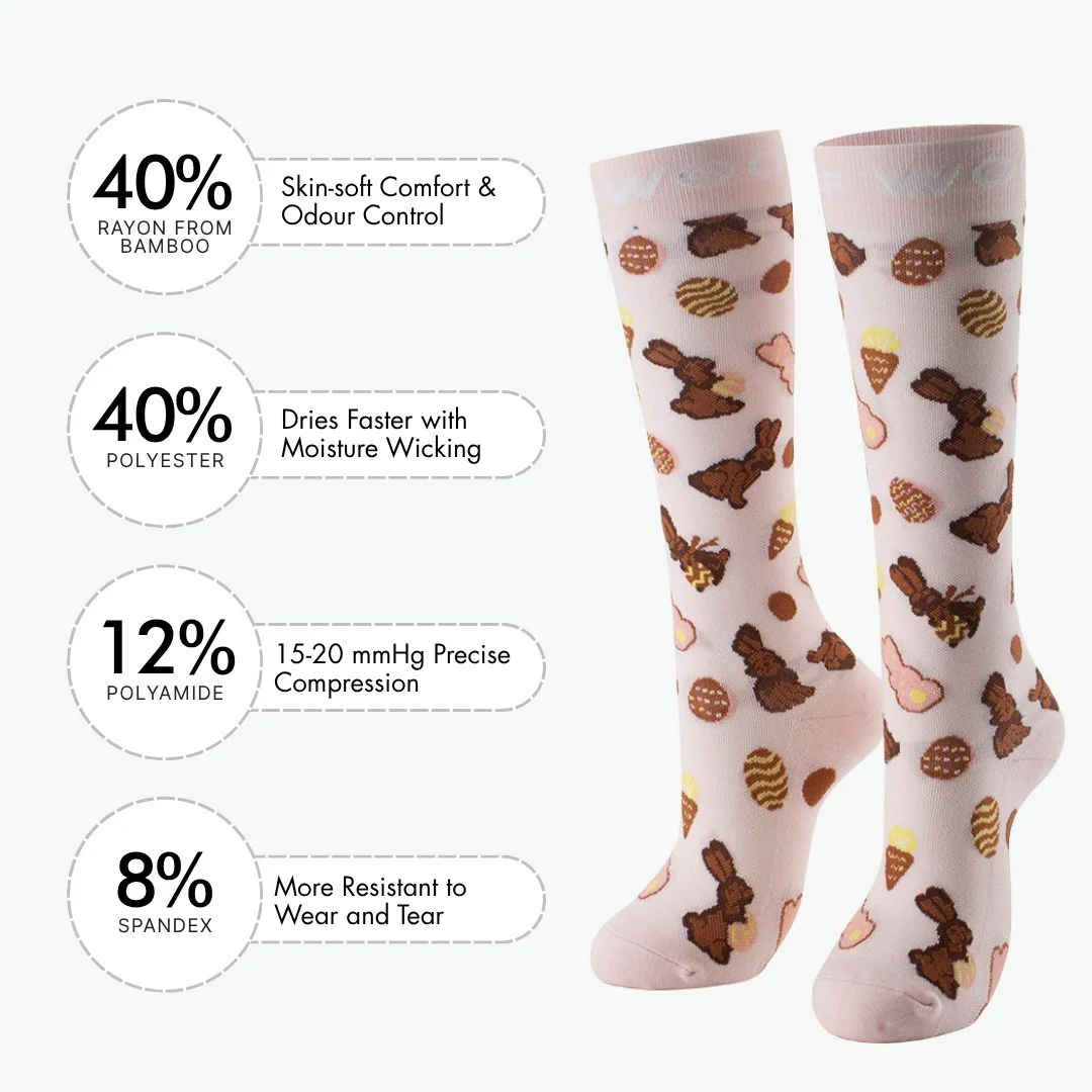 Yummy Bunnies Bamboo Compression Socks - Image 3